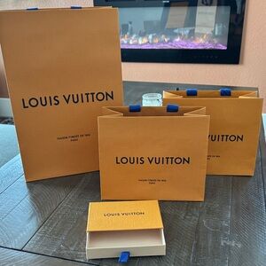 Louis Vuitton Orange and Blue Gift Bag Collection 4pcs together